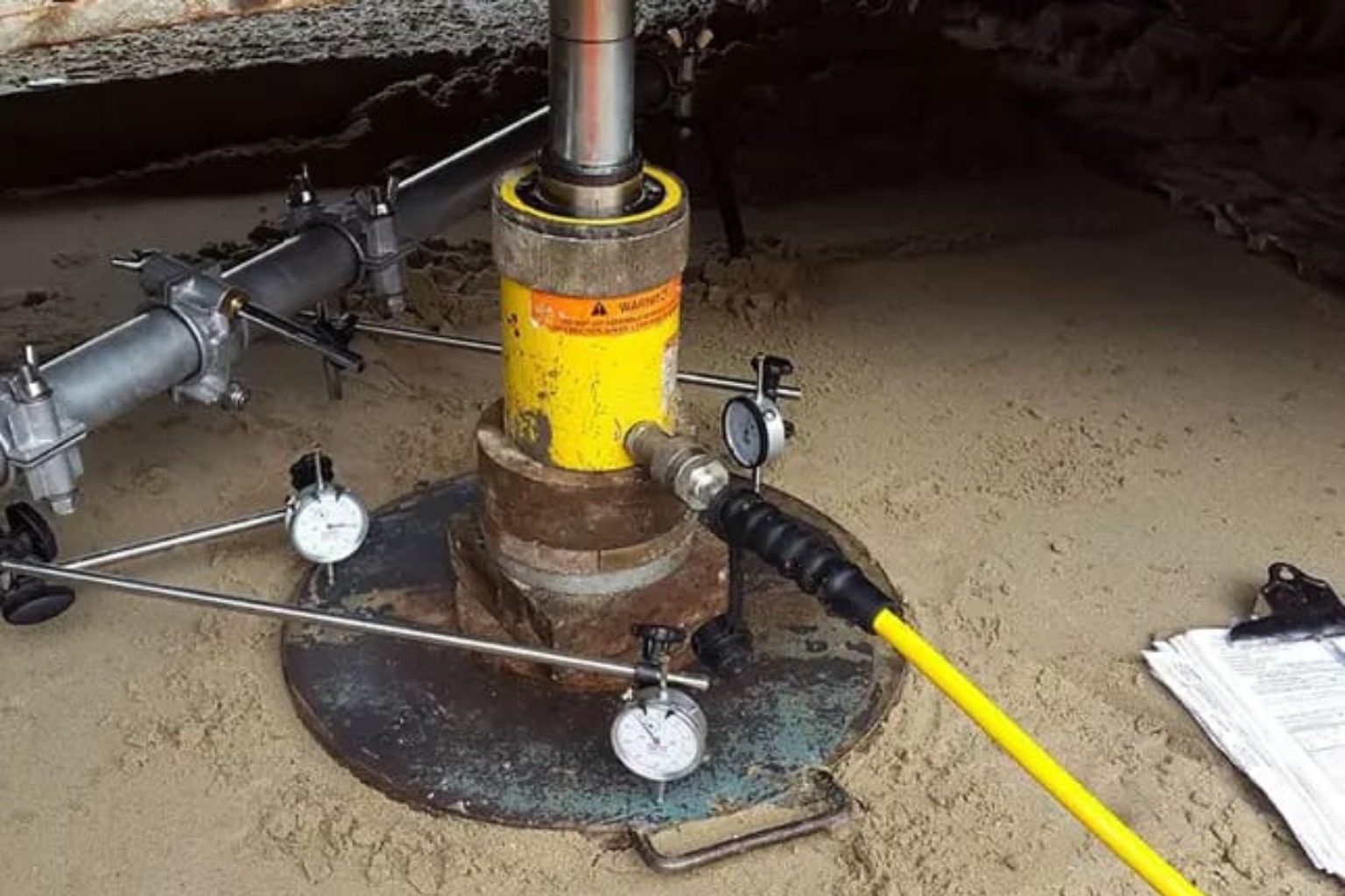 Plate load test in Bangalore to determine soil bearing capacity