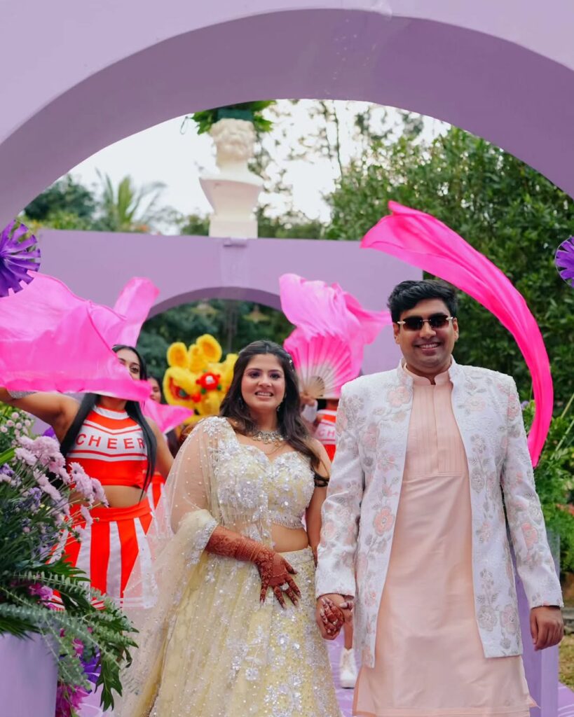 “A beautiful beginning, styled to perfection Mehul and Poojas carnival celebration More than (1)
